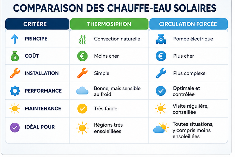 comparaison des chauffes-eau solaire