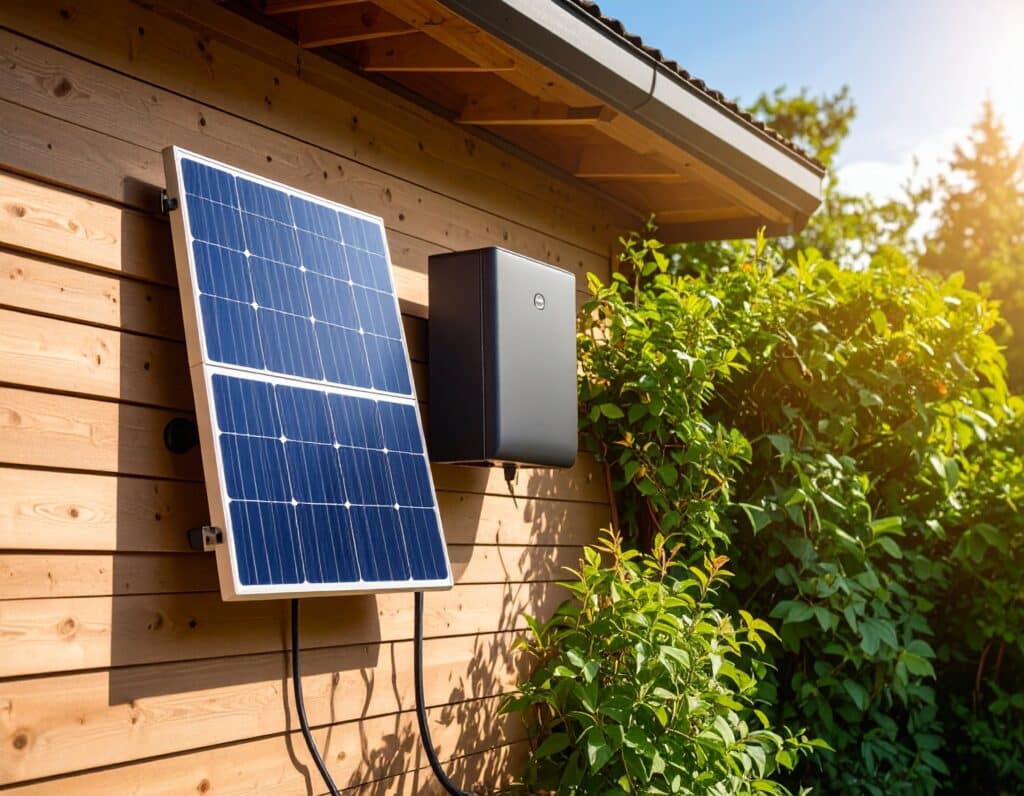 kit solaire 400w sur un mur de maison