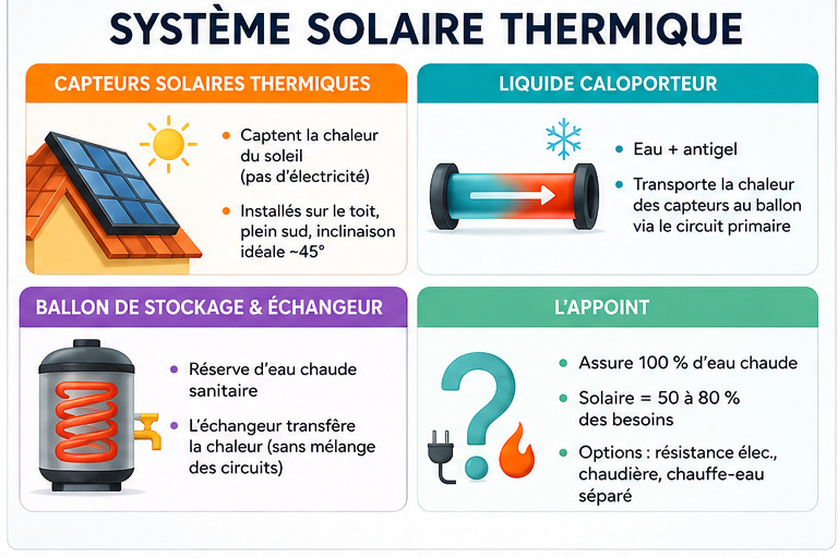 Chauffe-eau solaire thermique : définition et principe de fonctionnement